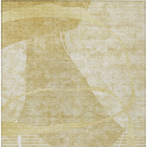 Homeroots 3' Beige Taupe And Tan Abstract Washable Area Rug - Durable, Stylish Indoor/Outdoor Decor Solution 5' X 8' Polyester 587615