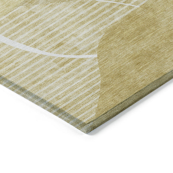Homeroots 3' Beige Taupe And Tan Abstract Washable Area Rug - Durable, Stylish Indoor/Outdoor Decor Solution 8' X 10' Polyester 587617