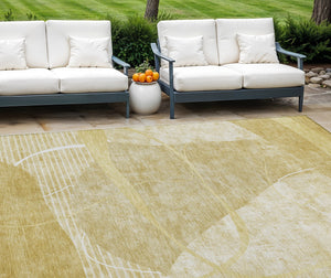 Homeroots 3' Beige Taupe And Tan Abstract Washable Area Rug - Durable, Stylish Indoor/Outdoor Decor Solution 10' X 14' Polyester 587619