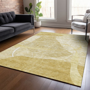 Homeroots 3' Beige Taupe And Tan Abstract Washable Area Rug - Durable, Stylish Indoor/Outdoor Decor Solution 10' X 14' Polyester 587619