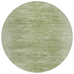 HomeRoots 5' Modern Abstract Artichoke and Fern Green Washable Area Rug for Indoor and Outdoor Spaces 8' Round 587622
