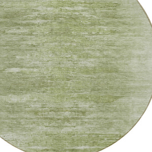 Homeroots 3' Abstract Artichoke Green Washable Area Rug For Indoor And Outdoor Spaces, Durable Design 8' Round Polyester 587622