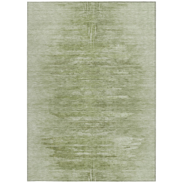 Homeroots 3' Abstract Artichoke Green Washable Area Rug For Indoor And Outdoor Spaces, Durable Design 10' X 14' Polyester 587625