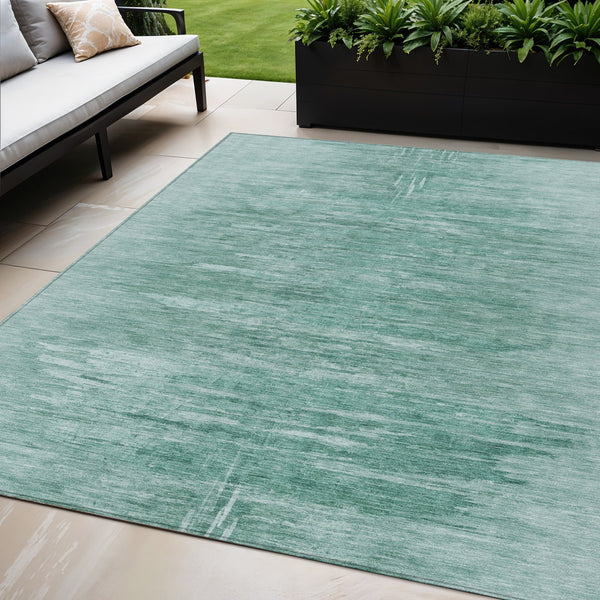 Homeroots 3' Abstract Artichoke Green Washable Area Rug For Indoor And Outdoor Spaces, Durable Design 5' X 8' Polyester 587627