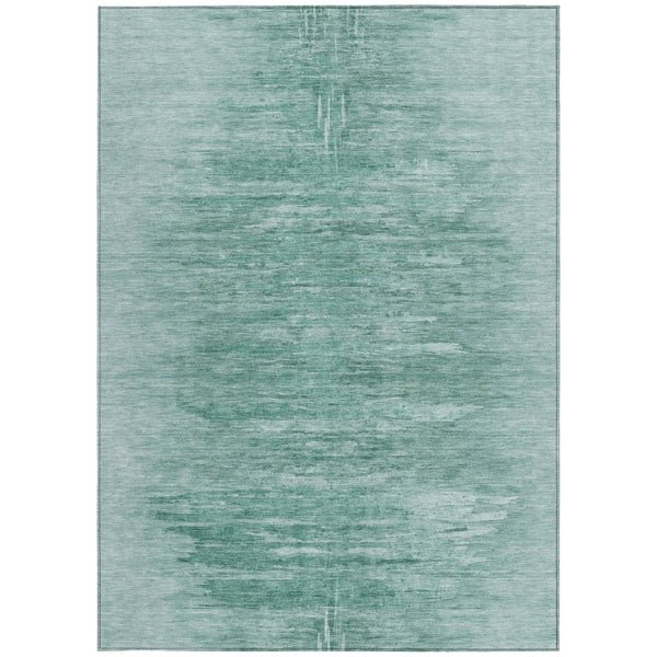 Homeroots 3' Abstract Artichoke Green Washable Area Rug For Indoor And Outdoor Spaces, Durable Design 5' X 8' Polyester 587627