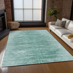 Homeroots 3' Abstract Artichoke Green Washable Area Rug For Indoor And Outdoor Spaces, Durable Design 5' X 8' Polyester 587627