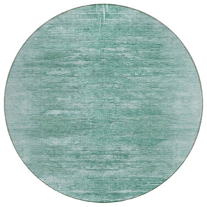 HomeRoots 5' Aqua and Teal Abstract Washable Area Rug - Stylish, Durable, Stain-Resistant for Indoor & Outdoor Use 8' Round 587628