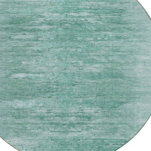 Homeroots 3' Abstract Artichoke Green Washable Area Rug For Indoor And Outdoor Spaces, Durable Design 8' Round Polyester 587628