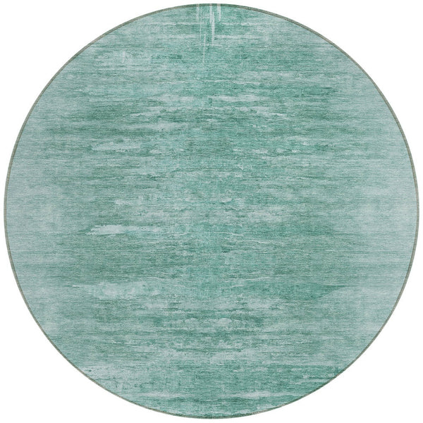 Homeroots 3' Abstract Artichoke Green Washable Area Rug For Indoor And Outdoor Spaces, Durable Design 8' Round Polyester 587628