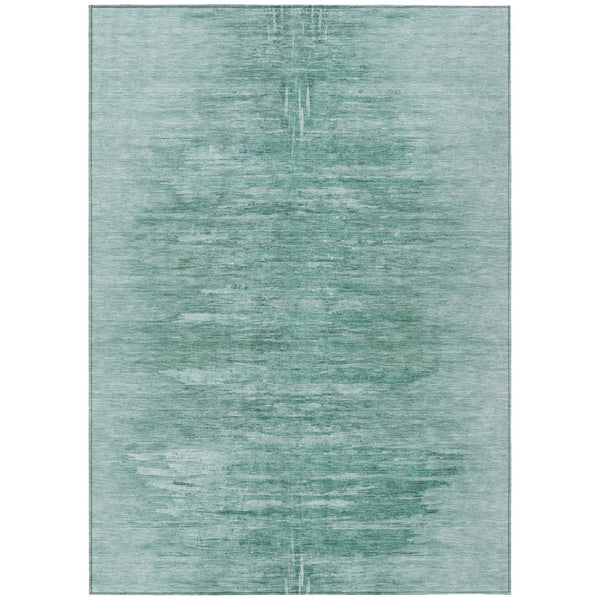 HomeRoots 9' Aqua and Teal Abstract Washable Area Rug - Durable Indoor Outdoor Style for High-Traffic Spaces 9' X 12' 587630