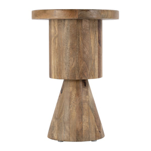Butler Specialty Botswana Round Solid Wood Abstract Pedestal Base Side Table - Elegant Modern Design For Any Space Brown Mango Solids 5876312-butler