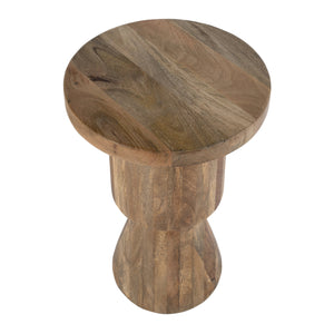 Butler Specialty Botswana Round Solid Wood Abstract Pedestal Base Side Table - Elegant Modern Design For Any Space Brown Mango Solids 5876312-butler