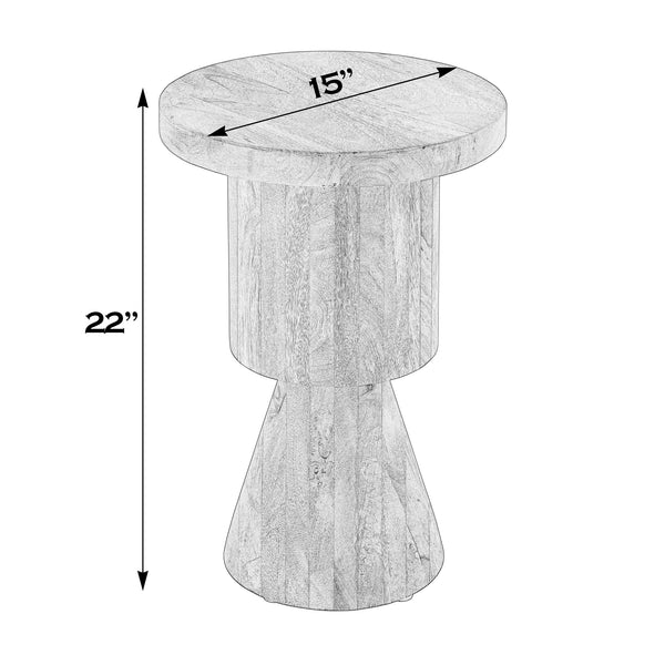 Butler Specialty Botswana Round Solid Wood Abstract Pedestal Base Side Table - Elegant Modern Design For Any Space Brown Mango Solids 5876312-butler