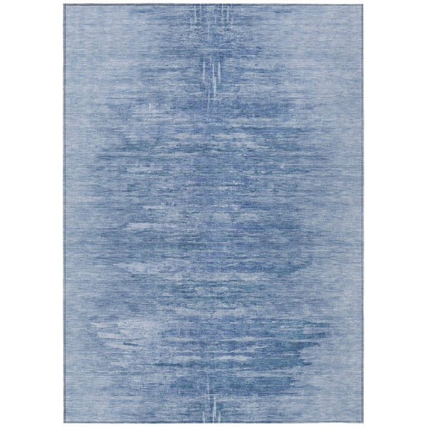 HomeRoots 5' Denim Blue and Sky Blue Abstract Area Rug - Durable, Washable, Perfect for Indoor and Outdoor Use 5' X 8' 587633
