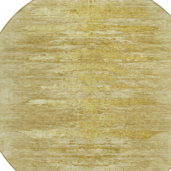 Homeroots 3' Abstract Artichoke Green Washable Area Rug For Indoor And Outdoor Spaces, Durable Design 8' Round Polyester 587640