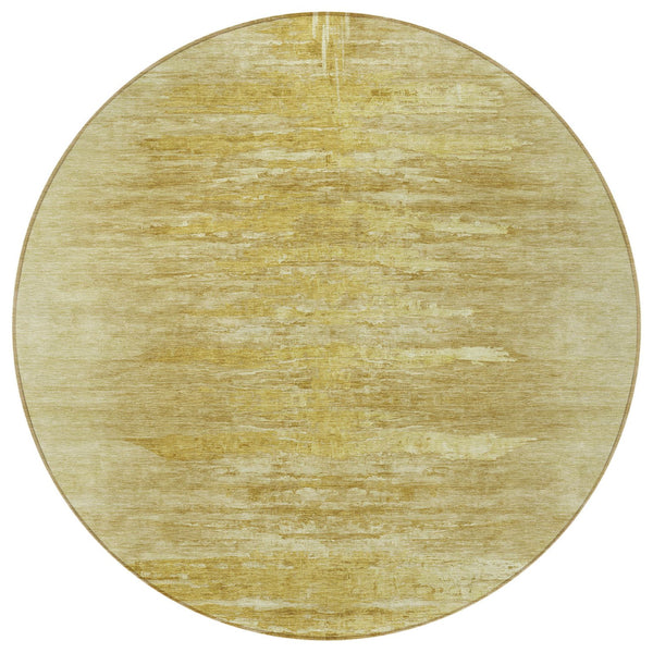 Homeroots 3' Abstract Artichoke Green Washable Area Rug For Indoor And Outdoor Spaces, Durable Design 8' Round Polyester 587640