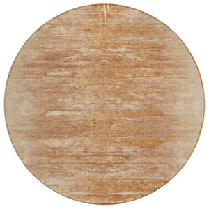 HomeRoots 5' Salmon and Copper Abstract Area Rug - Stylish, Durable, Washable for Indoor and Outdoor Spaces 8' Round 587646