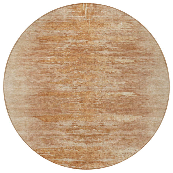 Homeroots 3' Abstract Artichoke Green Washable Area Rug For Indoor And Outdoor Spaces, Durable Design 8' Round Polyester 587646