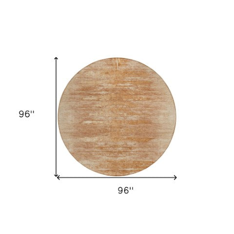 Homeroots 3' Abstract Artichoke Green Washable Area Rug For Indoor And Outdoor Spaces, Durable Design 8' Round Polyester 587646