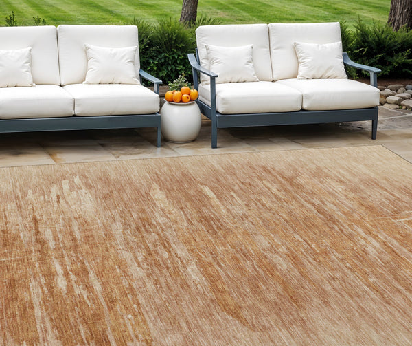 Homeroots 3' Abstract Artichoke Green Washable Area Rug For Indoor And Outdoor Spaces, Durable Design 9' X 12' Polyester 587648