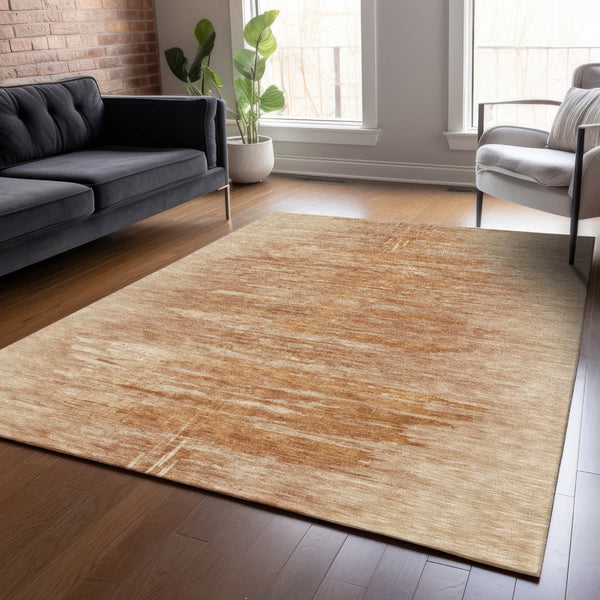 Homeroots 3' Abstract Artichoke Green Washable Area Rug For Indoor And Outdoor Spaces, Durable Design 10' X 14' Polyester 587649