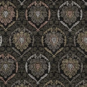 Homeroots 3' Black Gray And Brown Medallion Washable Area Rug - Versatile Indoor Outdoor Decorative Touch 5' X 8' Polyester 587693