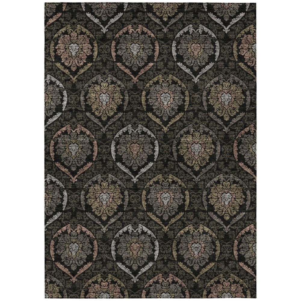 HomeRoots 9' Stylish Washable Medallion Area Rug for Indoor & Outdoor Use – Durable, Stain-Resistant Design 9' X 12' 587696
