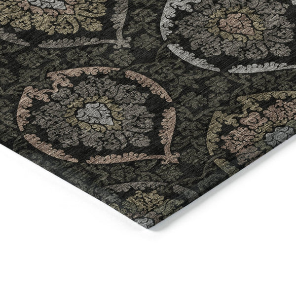 HomeRoots 9' Stylish Washable Medallion Area Rug for Indoor & Outdoor Use – Durable, Stain-Resistant Design 9' X 12' 587696