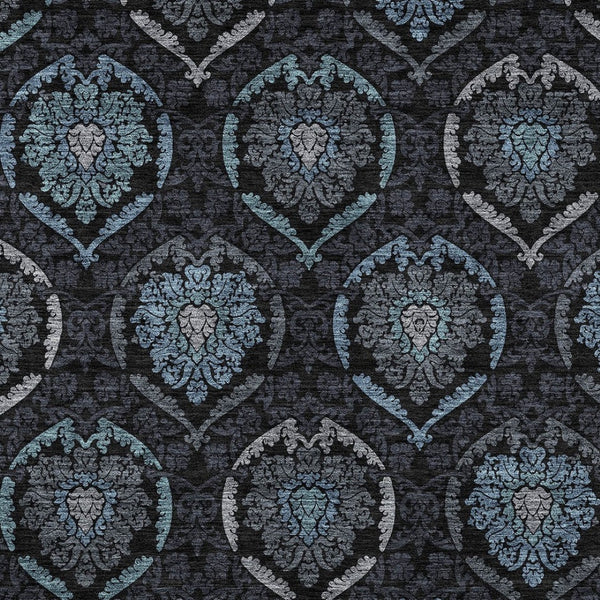 Homeroots 3' Black Gray And Brown Medallion Washable Area Rug - Versatile Indoor Outdoor Decorative Touch 5' X 8' Polyester 587699