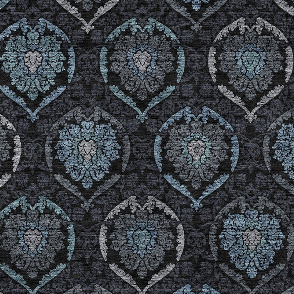 Homeroots 3' Black Gray And Brown Medallion Washable Area Rug - Versatile Indoor Outdoor Decorative Touch 8' X 10' Polyester 587701