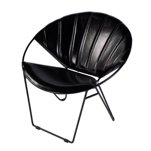 Butler Specialty Company Harlan Leather Accent Chair – Chic Mid-century Modern Design And Comfort Black Iron,Leather 5877034-butler