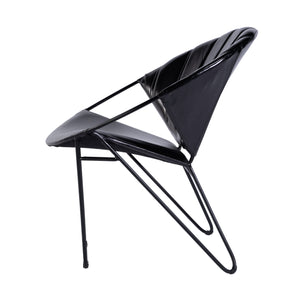 Butler Specialty Company Harlan Leather Accent Chair – Chic Mid-century Modern Design And Comfort Black Iron,Leather 5877034-butler