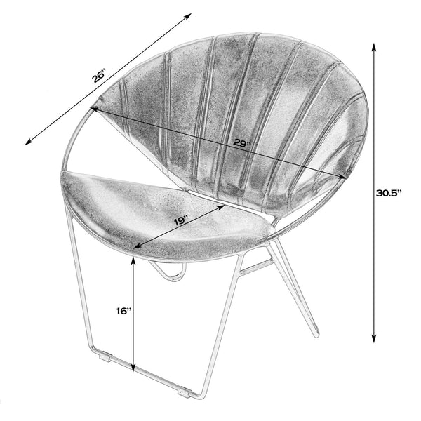 Butler Specialty Company Harlan Leather Accent Chair – Chic Mid-century Modern Design And Comfort Black Iron,Leather 5877034-butler