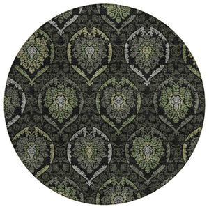 HomeRoots 5' Indoor Outdoor Area Rug with Medallion Design - Durable, Washable, and Stylish for Any Space 8' Round 587706