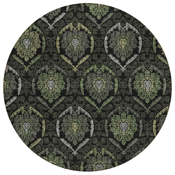 HomeRoots 5' Indoor Outdoor Area Rug with Medallion Design - Durable, Washable, and Stylish for Any Space 8' Round 587706