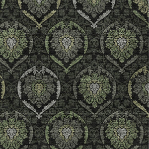 Homeroots 3' Black Gray And Brown Medallion Washable Area Rug - Versatile Indoor Outdoor Decorative Touch 8' X 10' Polyester 587707