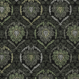 Homeroots 3' Black Gray And Brown Medallion Washable Area Rug - Versatile Indoor Outdoor Decorative Touch 9' X 12' Polyester 587708