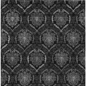 Homeroots 3' Black Gray And Brown Medallion Washable Area Rug - Versatile Indoor Outdoor Decorative Touch 5' X 8' Polyester 587711