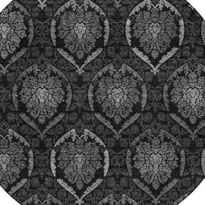 Homeroots 3' Black Gray And Brown Medallion Washable Area Rug - Versatile Indoor Outdoor Decorative Touch 8' Round Polyester 587712