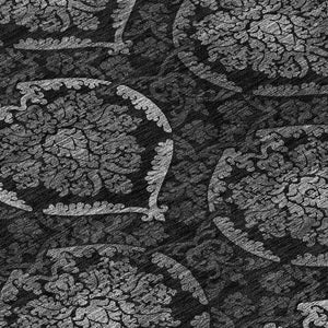 Homeroots 3' Black Gray And Brown Medallion Washable Area Rug - Versatile Indoor Outdoor Decorative Touch 8' Round Polyester 587712