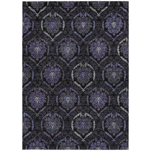 Homeroots 3' Black Gray And Brown Medallion Washable Area Rug - Versatile Indoor Outdoor Decorative Touch 3' X 5' Polyester 587716