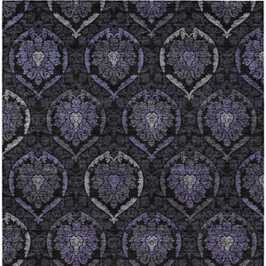 Homeroots 3' Black Gray And Brown Medallion Washable Area Rug - Versatile Indoor Outdoor Decorative Touch 3' X 5' Polyester 587716