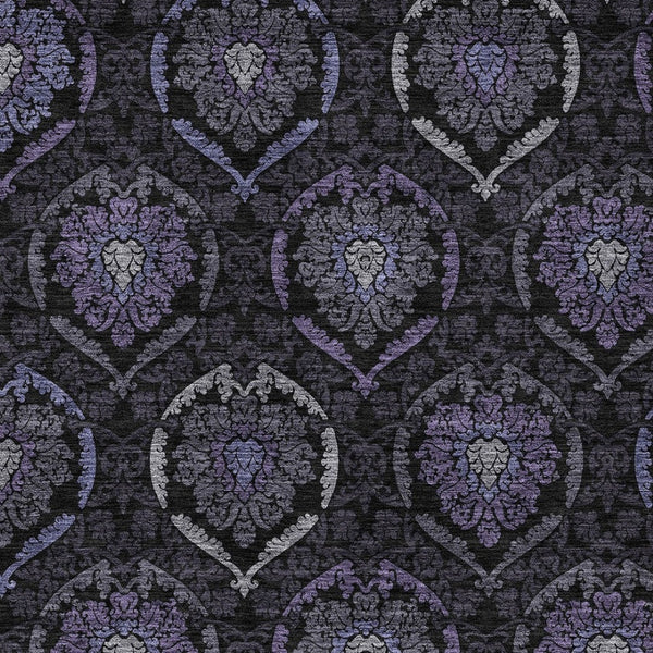 Homeroots 3' Black Gray And Brown Medallion Washable Area Rug - Versatile Indoor Outdoor Decorative Touch 9' X 12' Polyester 587720