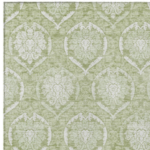 Homeroots 3' Artichoke Green Medallion Washable Area Rug For Indoor And Outdoor Spaces - Durable & Stylish 9' X 12' Polyester 587726