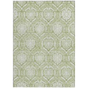 Homeroots 3' Artichoke Green Medallion Washable Area Rug For Indoor And Outdoor Spaces - Durable & Stylish 10' X 14' Polyester 587727