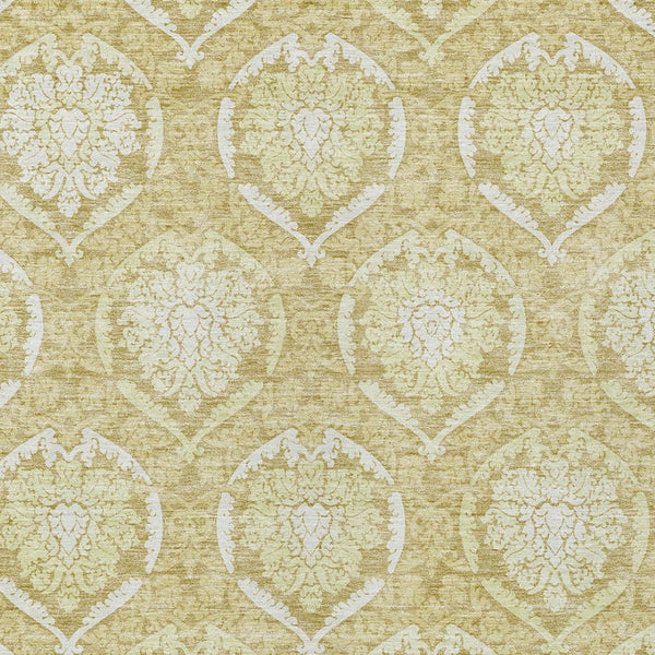 Homeroots 3' Artichoke Green Medallion Washable Area Rug For Indoor And Outdoor Spaces - Durable & Stylish 3' X 5' Polyester 587728