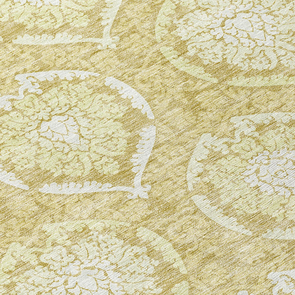 Homeroots 3' Artichoke Green Medallion Washable Area Rug For Indoor And Outdoor Spaces - Durable & Stylish 8' Round Polyester 587730