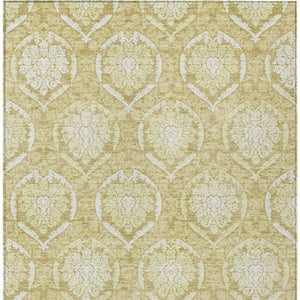 Homeroots 3' Artichoke Green Medallion Washable Area Rug For Indoor And Outdoor Spaces - Durable & Stylish 8' X 10' Polyester 587731