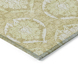 Homeroots 3' Artichoke Green Medallion Washable Area Rug For Indoor And Outdoor Spaces - Durable & Stylish 8' X 10' Polyester 587731