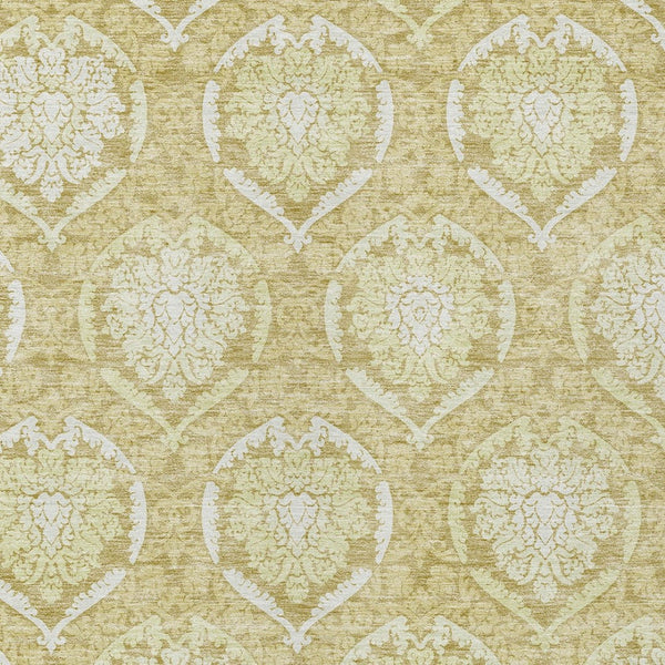 Homeroots 3' Artichoke Green Medallion Washable Area Rug For Indoor And Outdoor Spaces - Durable & Stylish 8' X 10' Polyester 587731